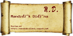 Mandzák Diána névjegykártya